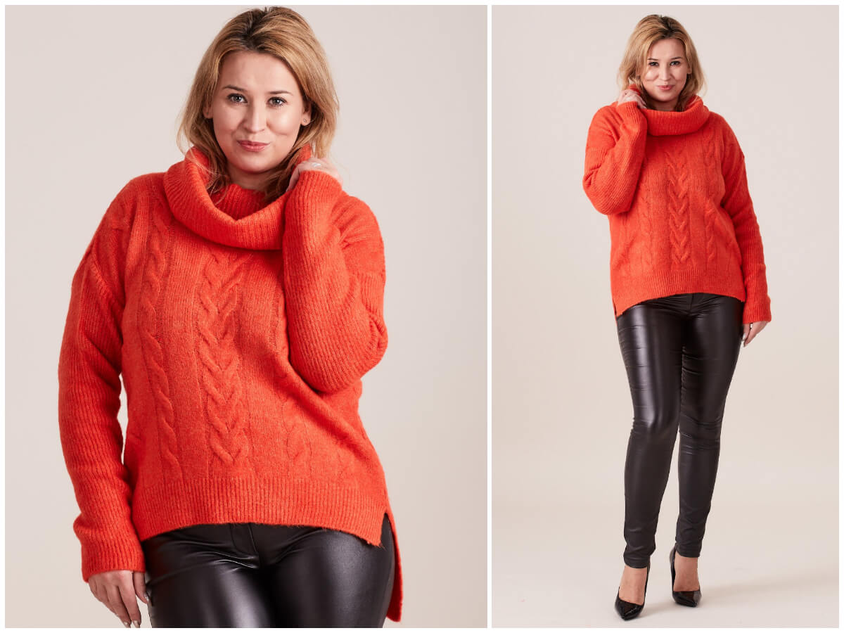 Жіночий светр plus size в яскравому трендовому кольорі з магазину ebutik.com.ua 